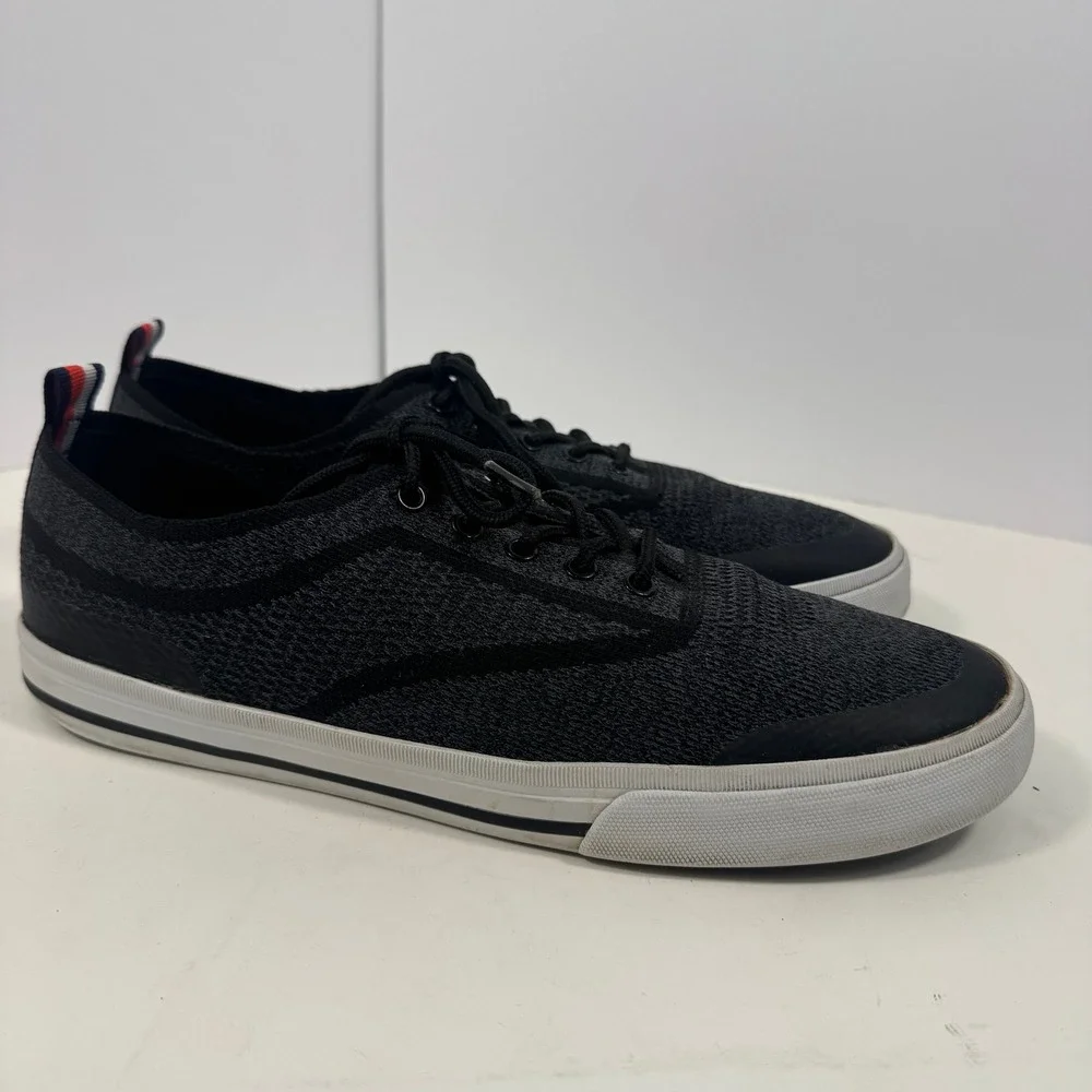 Tommy Hilfiger Men's Knit‎ Sneakers Black Lace-Up Casual Shoes Size 9.5